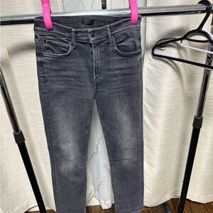 MOTHER Gray Midrise Ankle Jeans